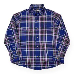 Tea Collection Plaid Button Up Shirt Kushiro Plaid Size 7 Purple Pink